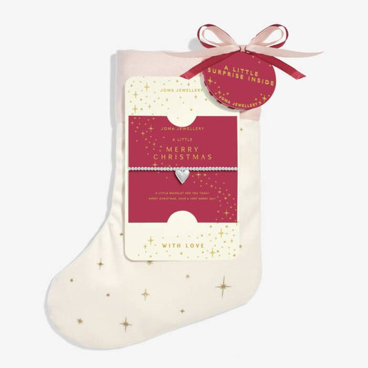 Joma Jewellery Adults' Stocking A Little Gift Set Merry Christmas Silver Plated Bracelet
