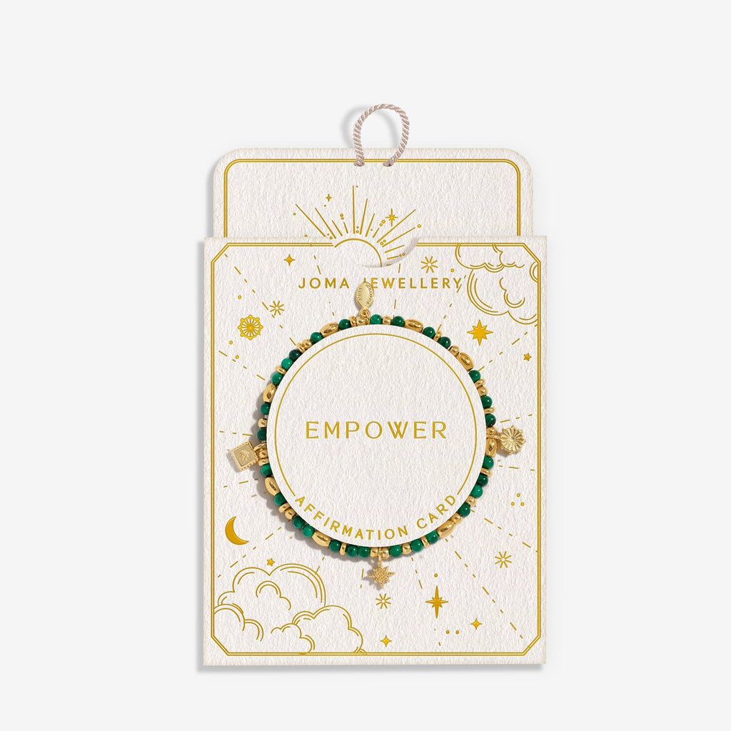 Joma Jewellery Affirmation Card Empower Gold Plated Bracelet