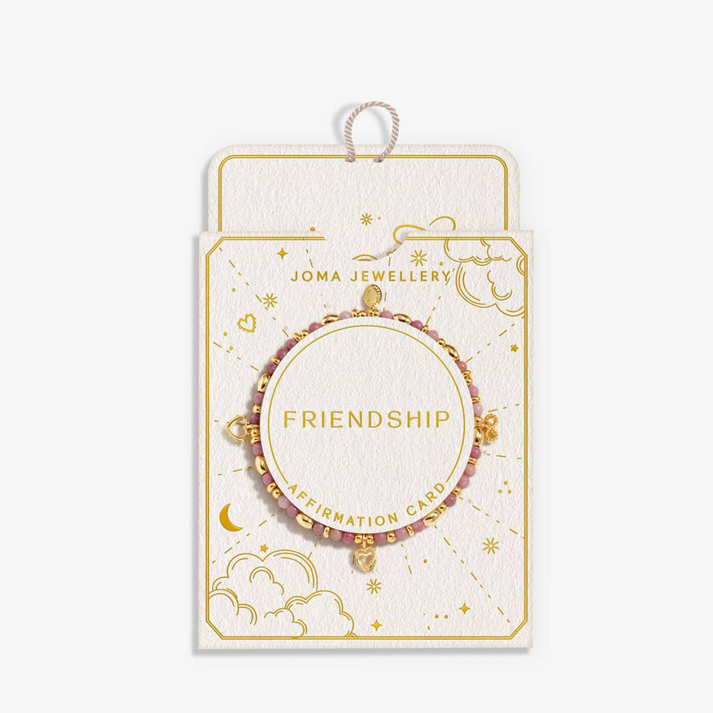 Joma Jewellery Affirmation Card Friendship Gold Plated Bracelet