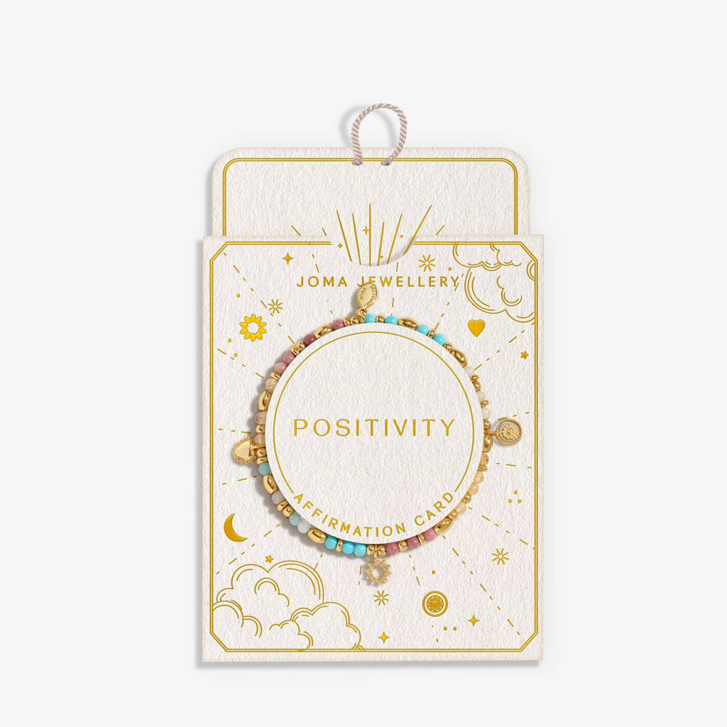 Joma Jewellery Affirmation Card Positivity Gold Plated Bracelet