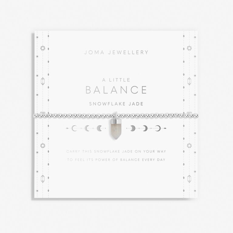 Joma Jewellery Affirmation Crystal A Little Balance/Snowflake Jade Silver Bracelet