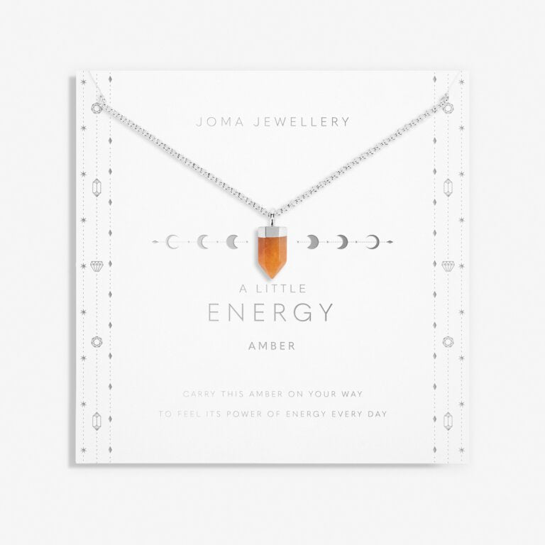 Joma Jewellery Affirmation Crystal A Little Energy/Amber Silver Necklace