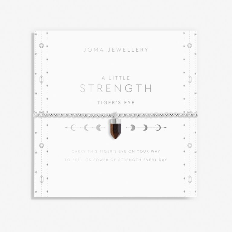Joma Jewellery Affirmation Crystal A Little Strength/Tigers Eye Silver Bracelet