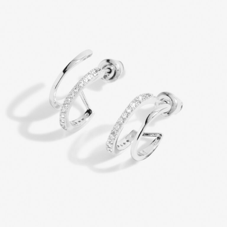 Joma Jewellery Afterglow Silver Huggie Earrings