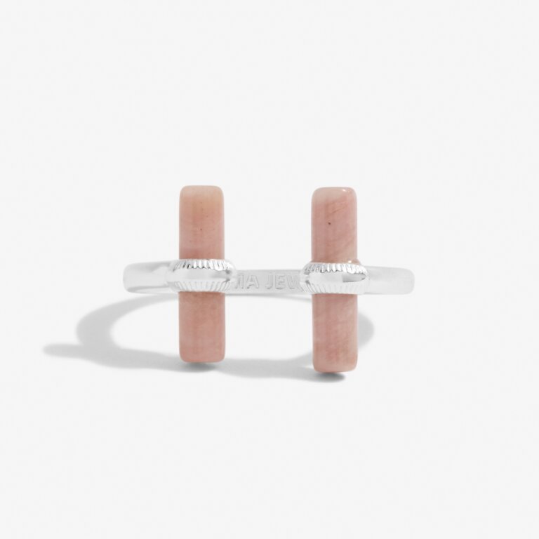 Joma Jewellery Aura Rhodochrosite Bar Silver Ring