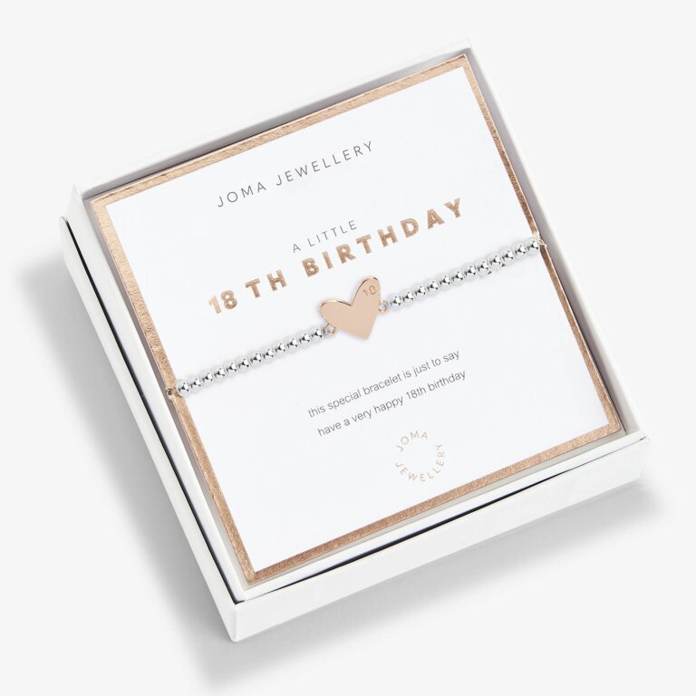 Joma Jewellery Beautifully Boxed A Little Happy 18th Birthday Silver And Rose Gold Bracelet
