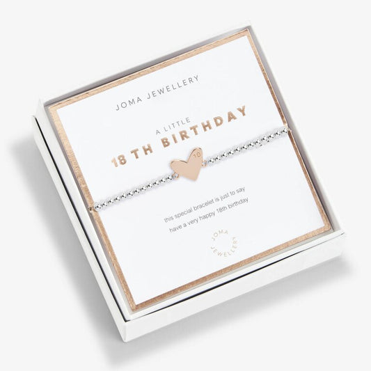 Joma Jewellery Beautifully Boxed A Little Happy 18th Birthday Silver And Rose Gold Bracelet