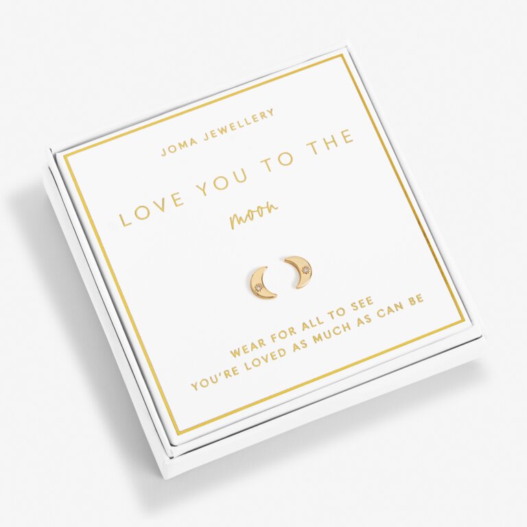 Joma Jewellery Beautifully Boxed Earrings Love You To The Moon Gold Earring Box