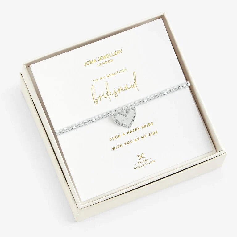 Joma Jewellery Beautifully Boxed To My Beautiful Bridesmaid Bracelet Heart Scribe
