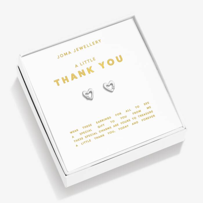 Joma Jewellery Boxed A Little Earrings |Thank You Silver Plated Earrings