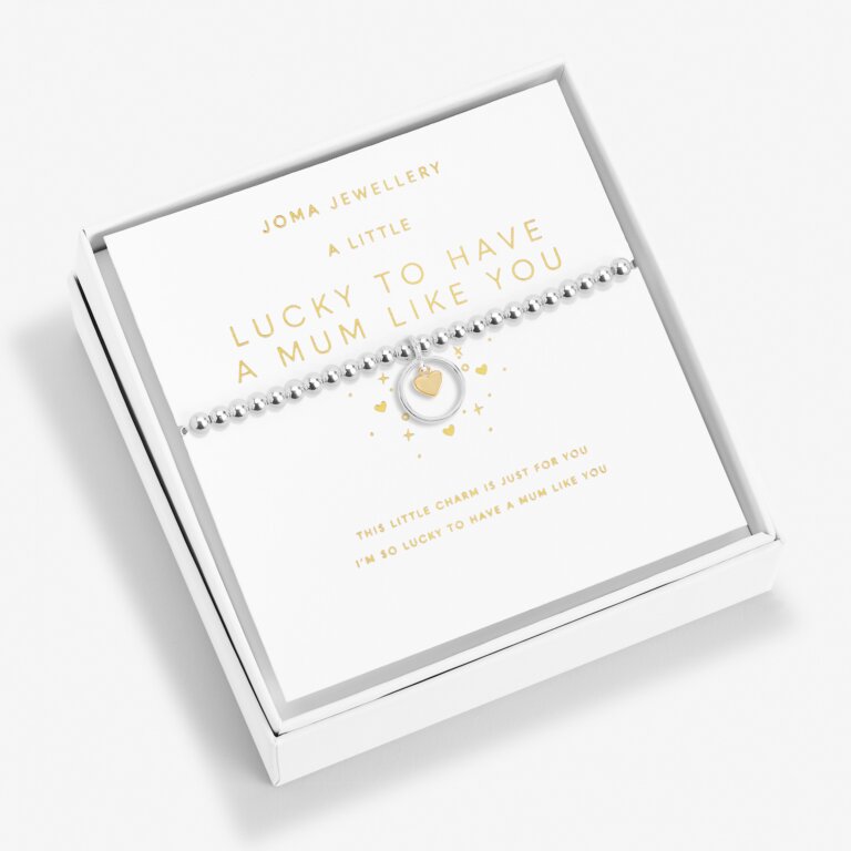 Joma Jewellery Boxed A Littles Lucky To Have A Mum Like You Silver and Gold Bracelet
