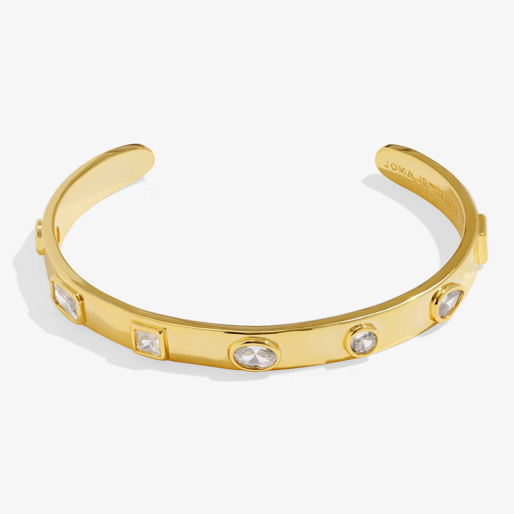 Joma Jewellery Bracelet Bar CZ Bangle Gold Plated Bangle