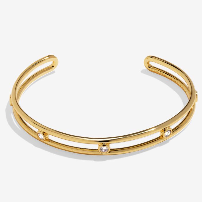 Joma Jewellery Bracelet Bar Cz Bangle Gold Plated Bangle