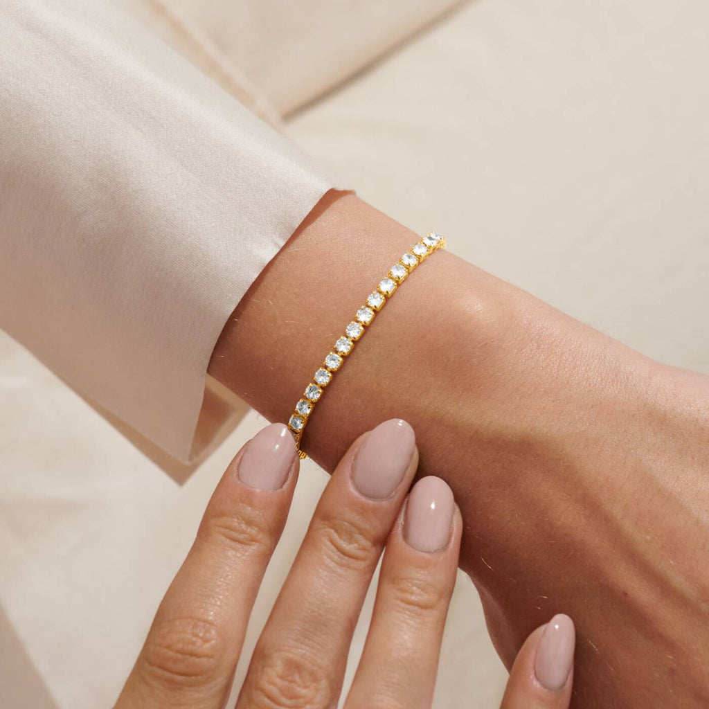 Joma Jewellery Bracelet Bar Cz Tennis Gold Plated Bracelet