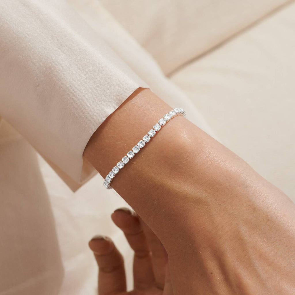 Joma Jewellery Bracelet Bar CZ Tennis Silver Plated Bracelet