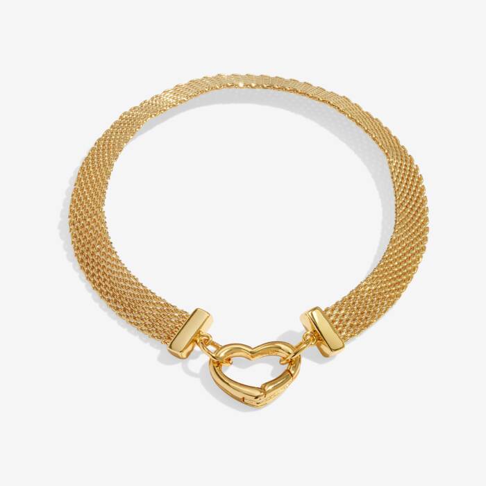 Joma Jewellery Bracelet Bar Gold Heart Clasp Gold Plated Bracelet