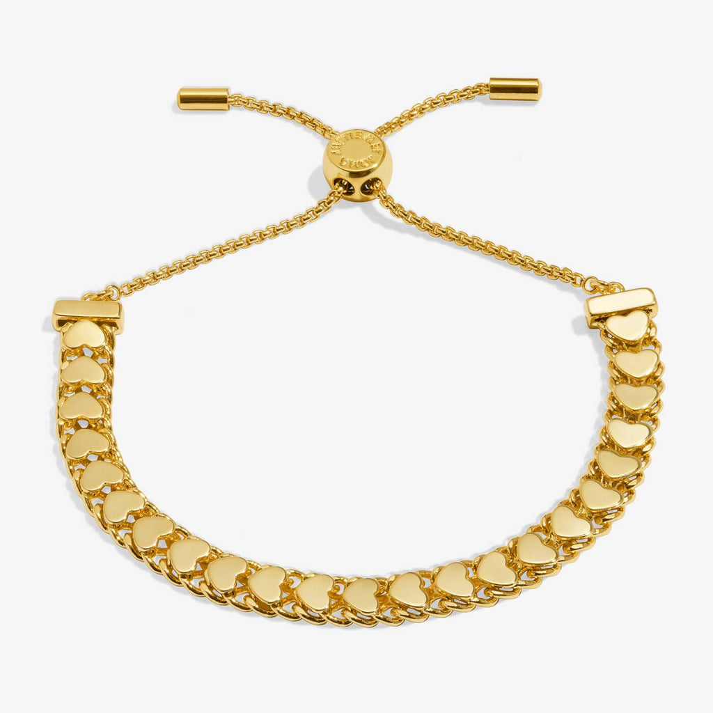 Joma Jewellery Bracelet Bar Heart Chain Gold Plated Bracelet
