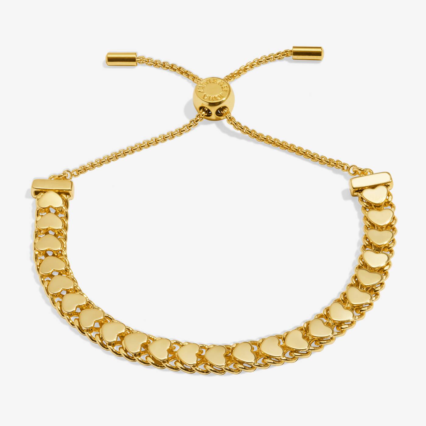 Joma Jewellery Bracelet Bar Heart Chain Gold Plated Bracelet
