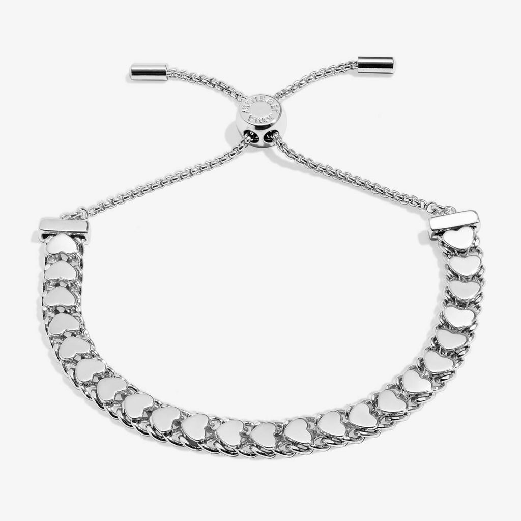 Joma Jewellery Bracelet Bar Heart Chain Silver Plated Bracelet