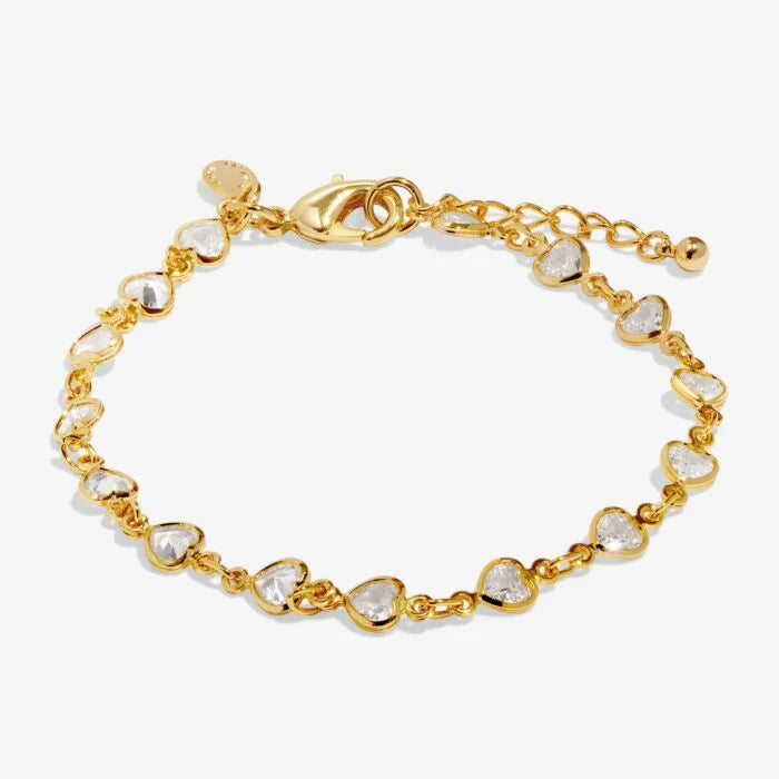 Joma Jewellery Bracelet Bar Heart Tennis Gold Plated Bracelet