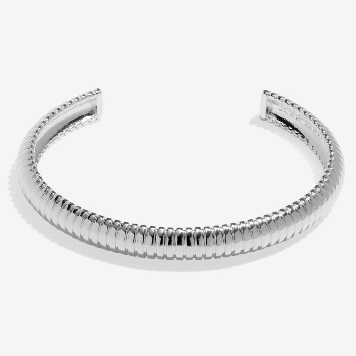 Joma Jewellery Bracelet Bar Textured Bangle Silver Plated Bangle