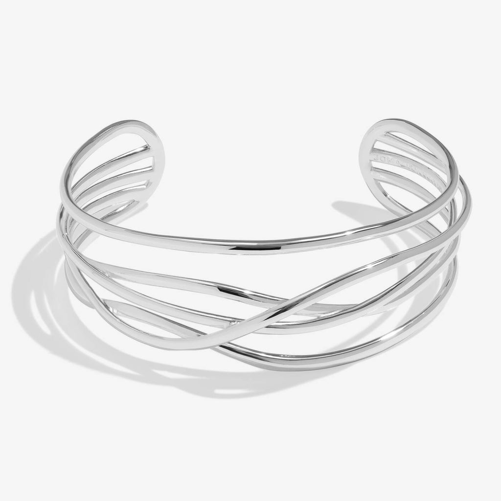 Joma Jewellery Bracelet Bar Wavy Bangle Silver Plated Bangle