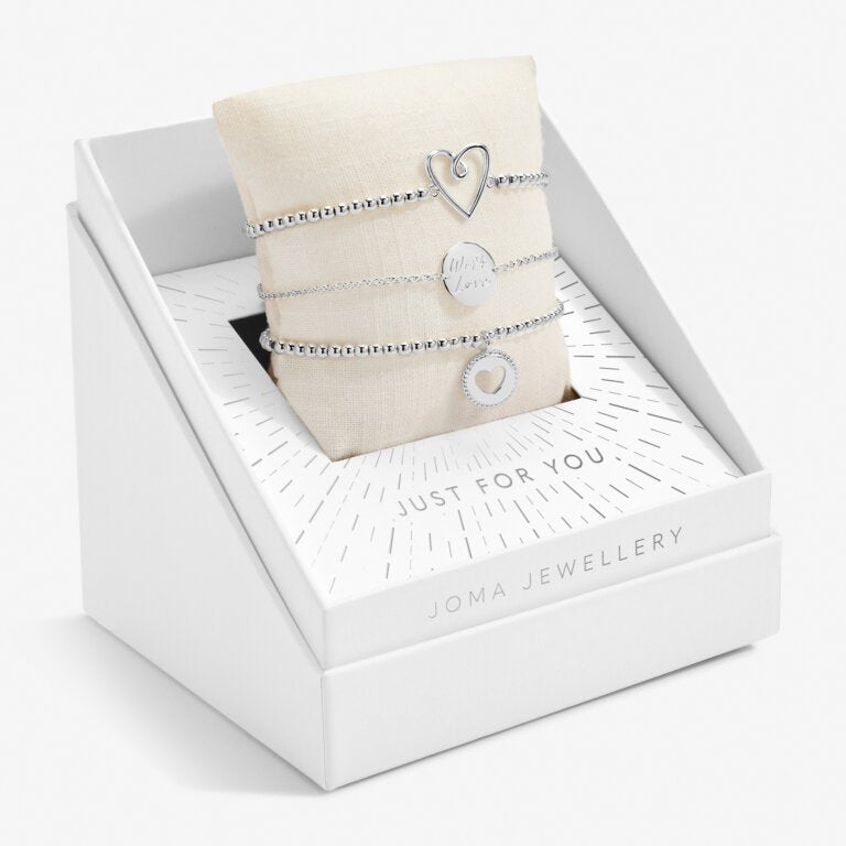 Joma Jewellery Celebrate You Gift Box Just For You Silver Set of 3 Bracelets