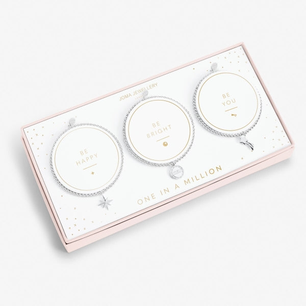 Joma Jewellery Celebration Set One in a Million Silver Set of 3 Bracelets
