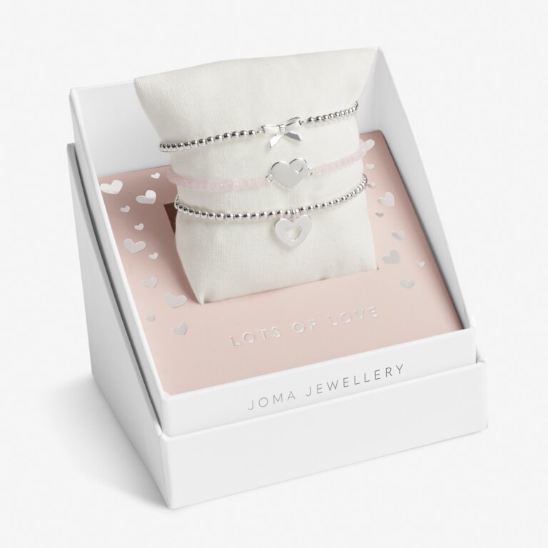 Joma Jewellery Childrens Celebrate You Gift Box Lots of Love Silver Set Of 3 Bracelets