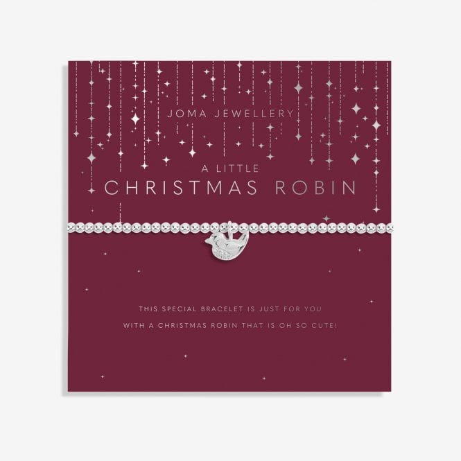 Joma Jewellery Christmas A Little Christmas Robin Silver Bracelet
