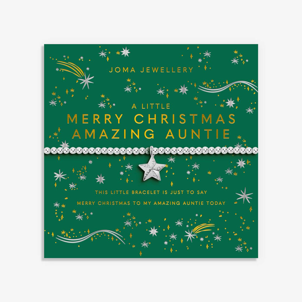 Joma Jewellery Christmas A Little Merry Christmas Amazing Auntie Silver Plated Bracelet