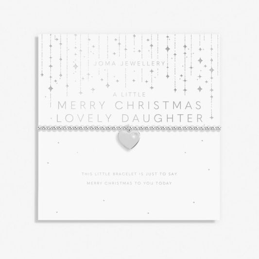 Joma Jewellery Christmas A Little Merry Christmas Lovely Daughter Silver Bracelet