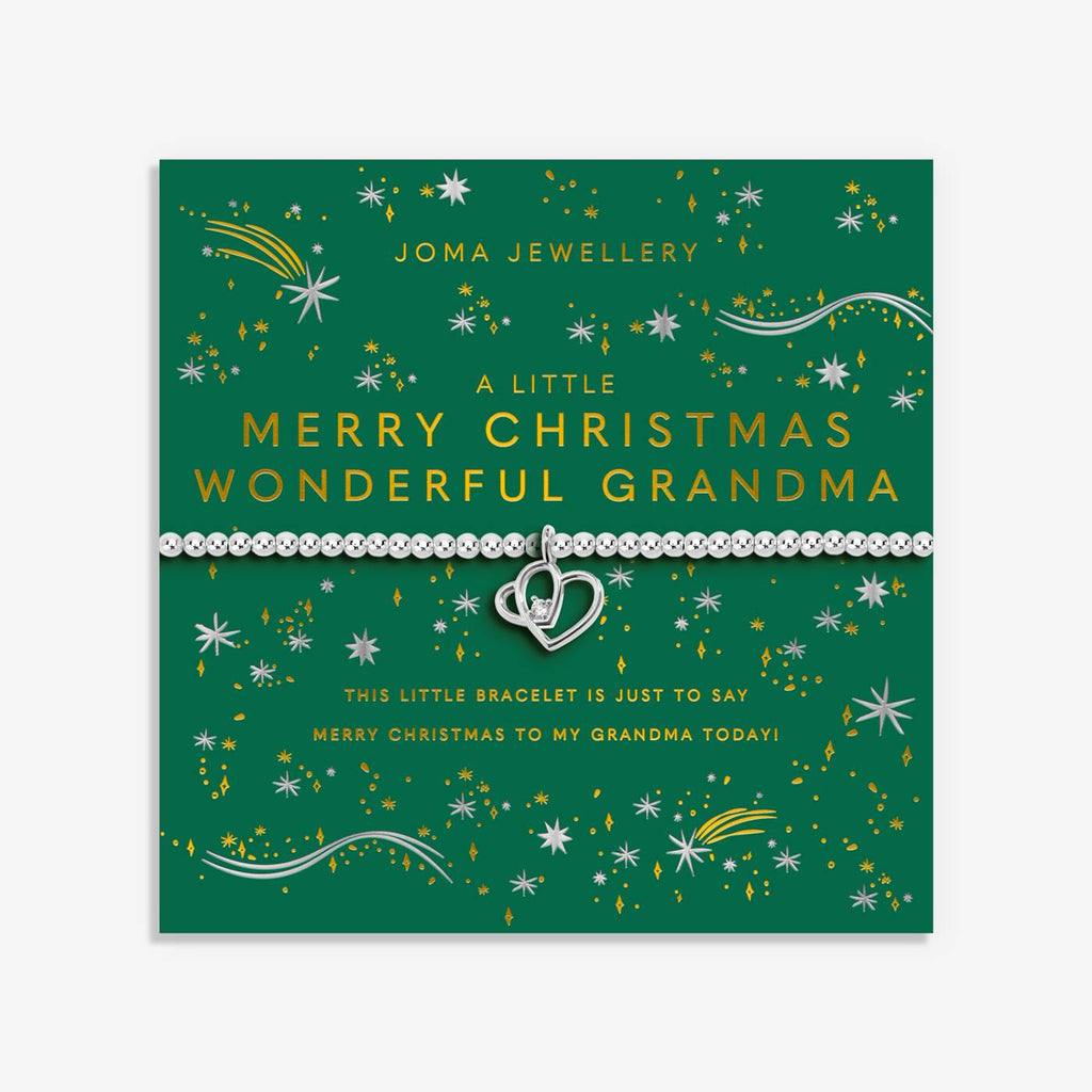 Joma Jewellery Christmas A Little Merry Christmas Wonderful Grandma Silver Plated Bracelet