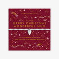 Joma Jewellery Christmas A Little Merry Christmas Wonderful Mum Silver Plated Bracelet