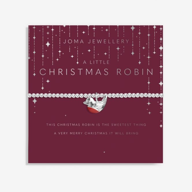 Joma Jewellery Christmas Childrens A Little Christmas Robin Silver Bracelet