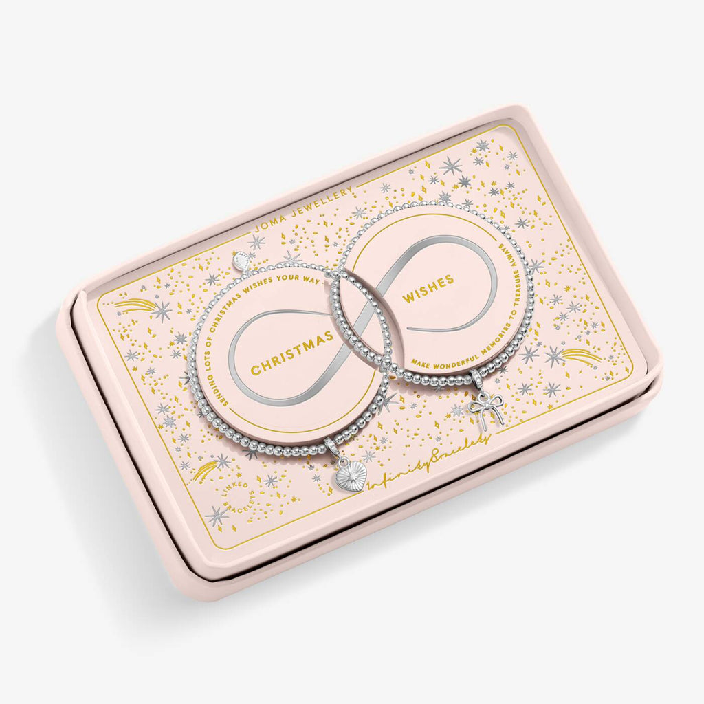 Joma Jewellery Christmas Infinity Bracelets Christmas Wishes Silver Plated Linked Bracelets