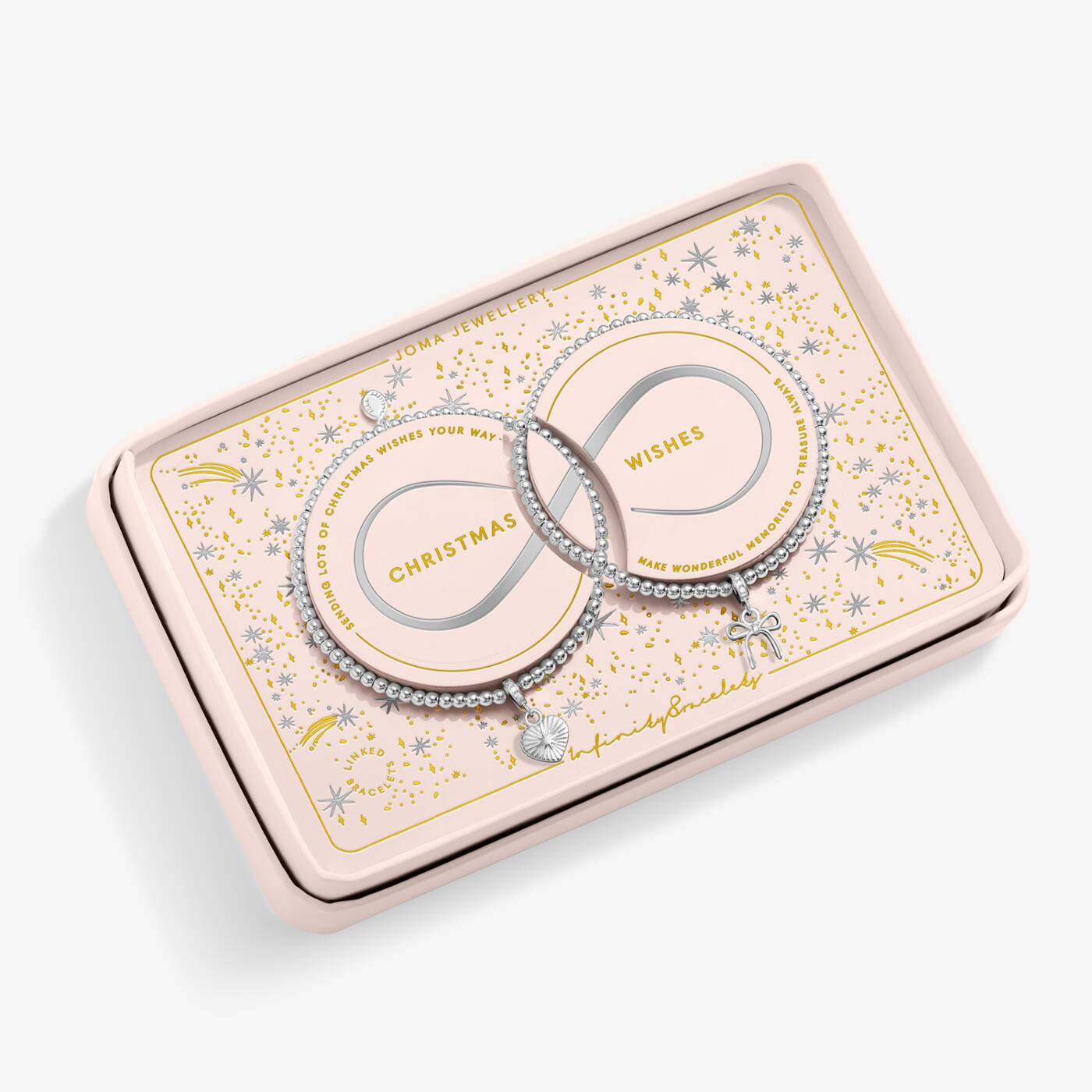 Joma Jewellery Christmas Infinity Bracelets Christmas Wishes Silver Plated Linked Bracelets