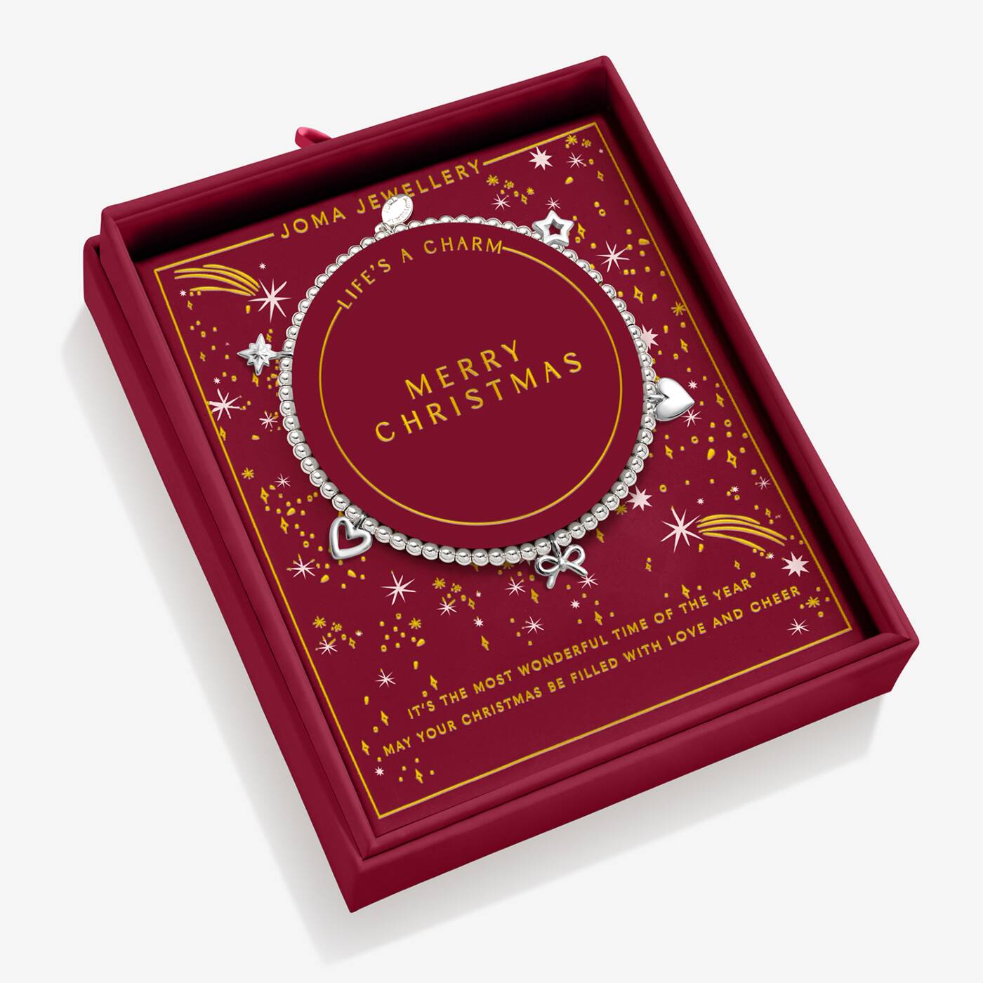 Joma Jewellery Christmas Life's A Charm Merry Christmas Silver Plated Bracelet