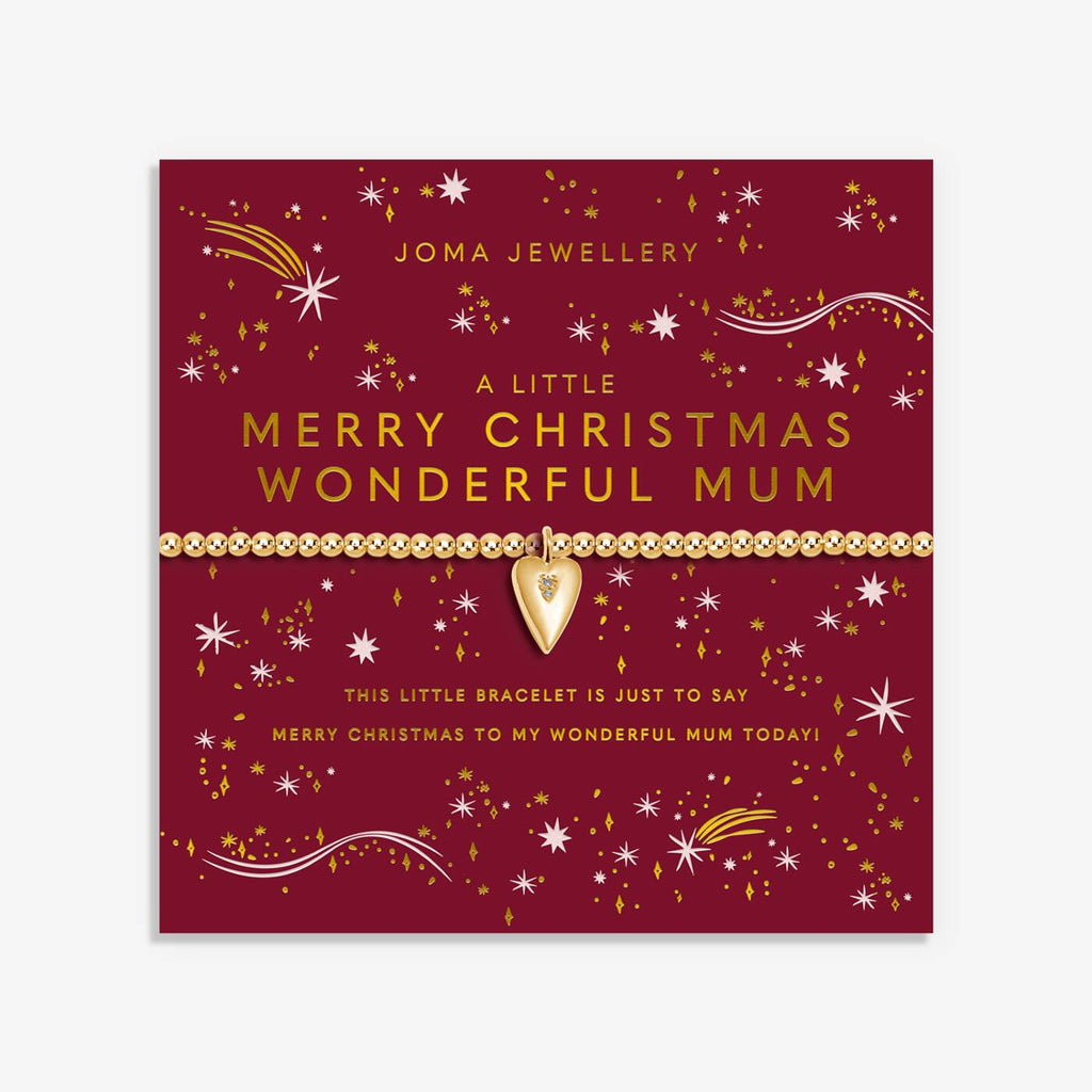 Joma Jewellery Christmas A Little Merry Christmas Wonderful Mum Gold Plated Bracelet