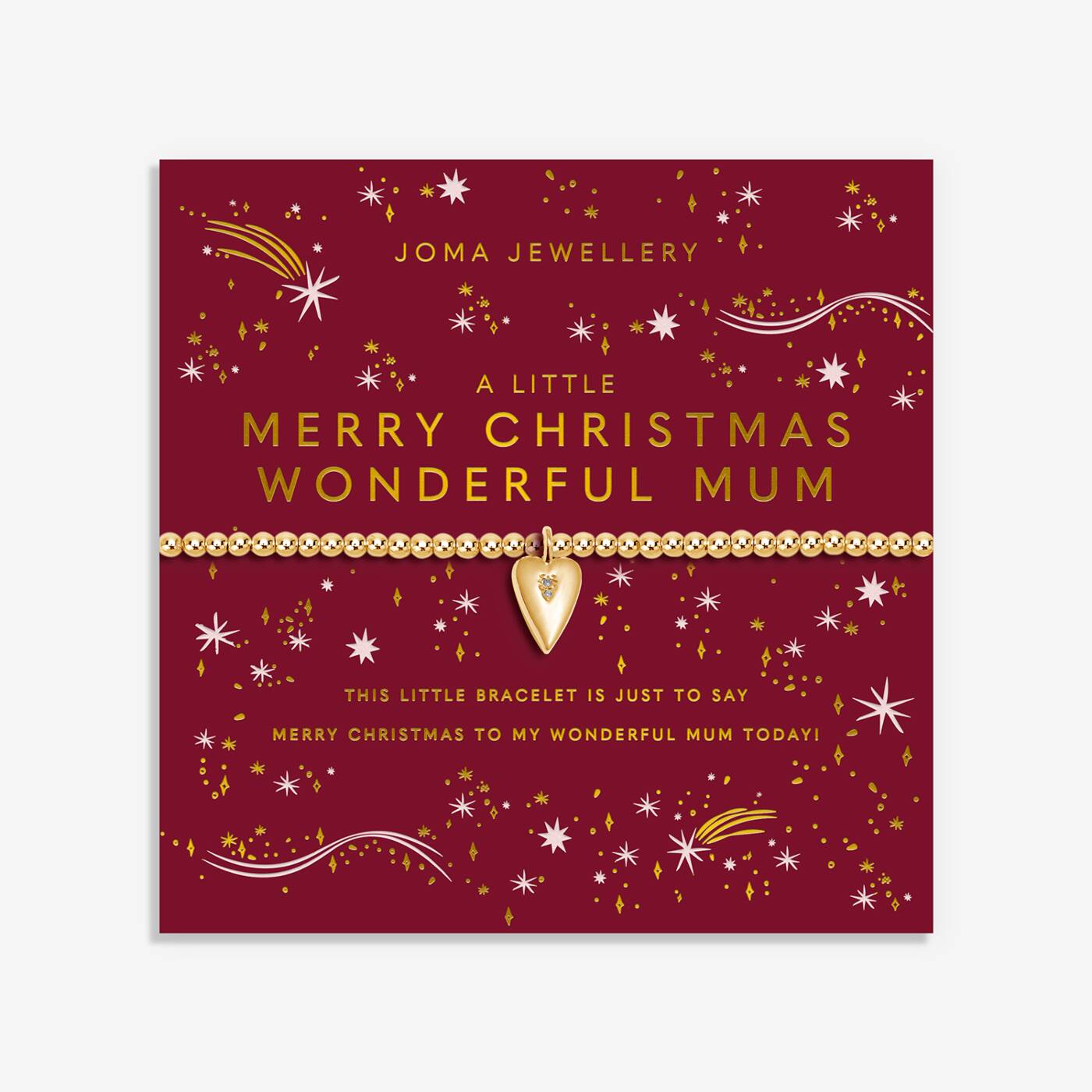 Joma Jewellery Christmas A Little Merry Christmas Wonderful Mum Gold Plated Bracelet