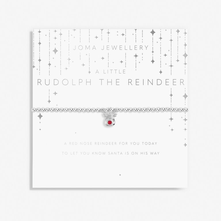 Joma Jewellery Christmas Childrens A Little Rudolph The Reindeer Silver Bracelet