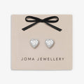 Joma Jewellery Classic Collection CZ Heart Silver Plated Stud Earrings