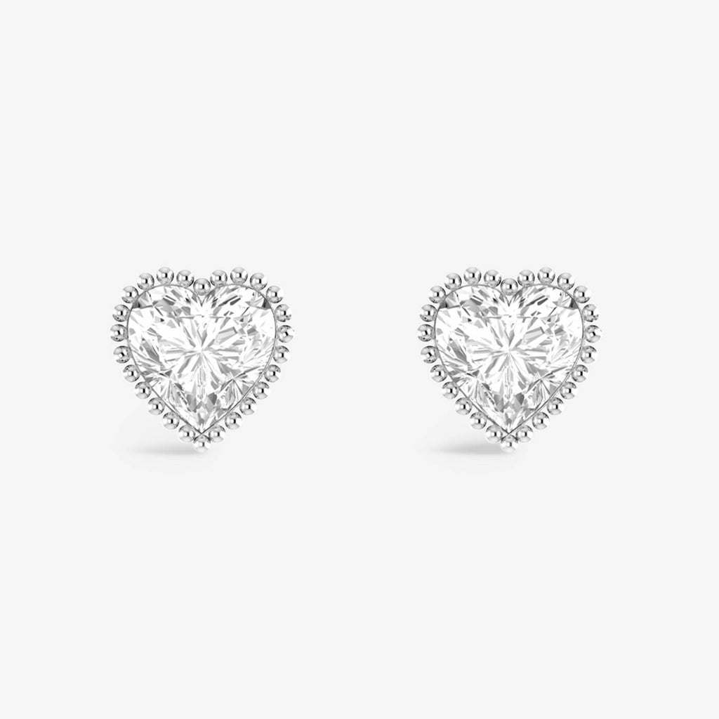 Joma Jewellery Classic Collection CZ Heart Silver Plated Stud Earrings