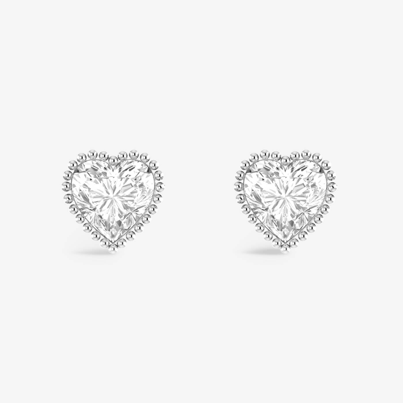Joma Jewellery Classic Collection CZ Heart Silver Plated Stud Earrings