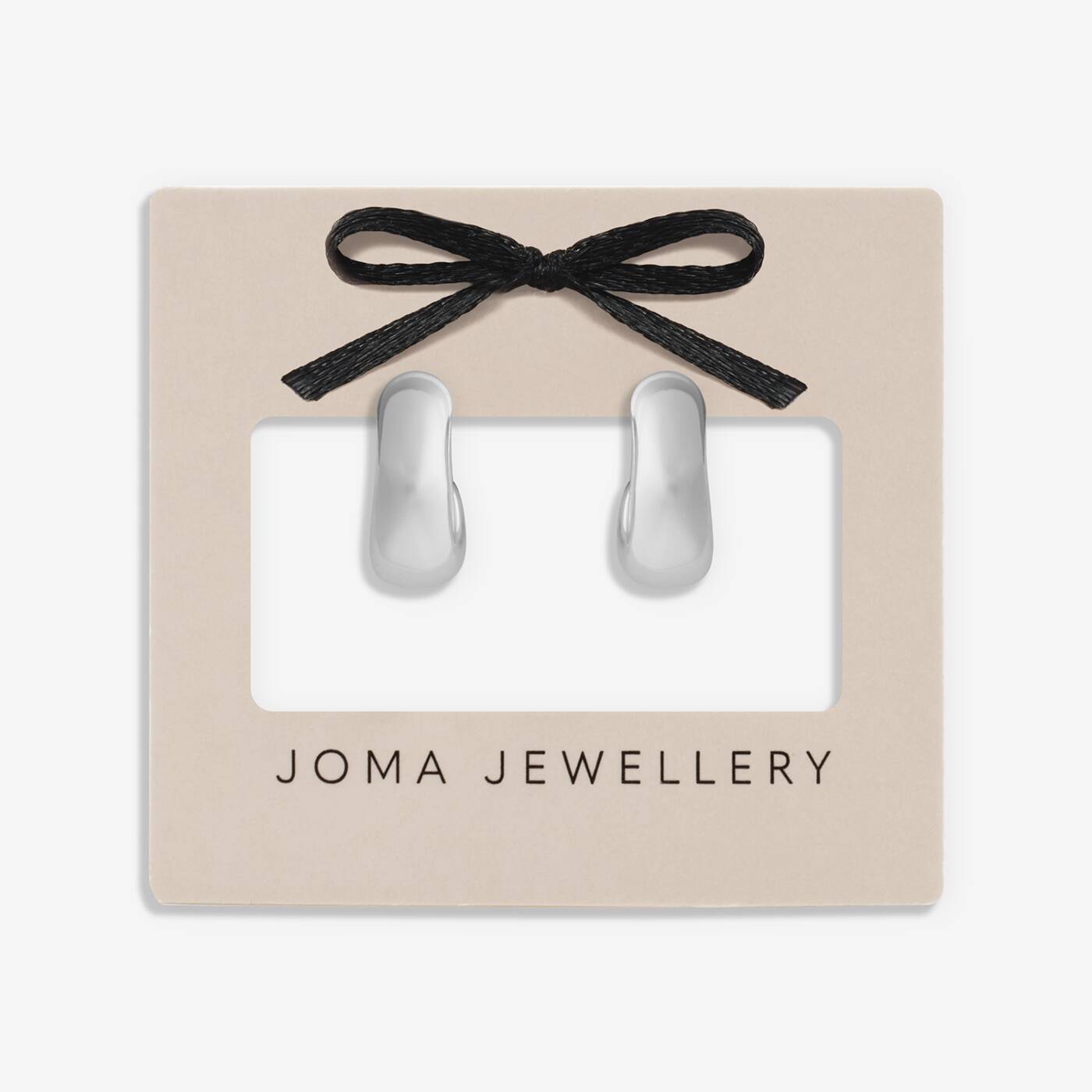 Joma Jewellery Classic Collection Dome Huggie Silver Plated Hoop Earrings