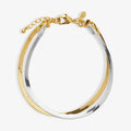 Joma Jewellery Classic Collection Double Layered Snake Chain Silver & Gold Plated Bracelet
