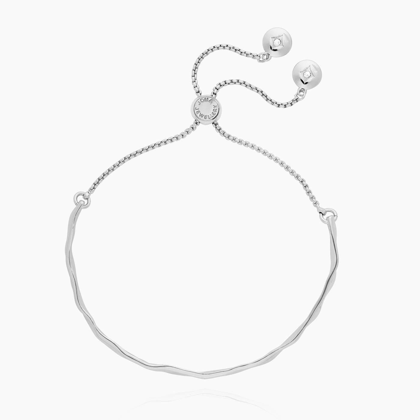 Joma Jewellery Classic Collection Hammered Silver Plated Bangle