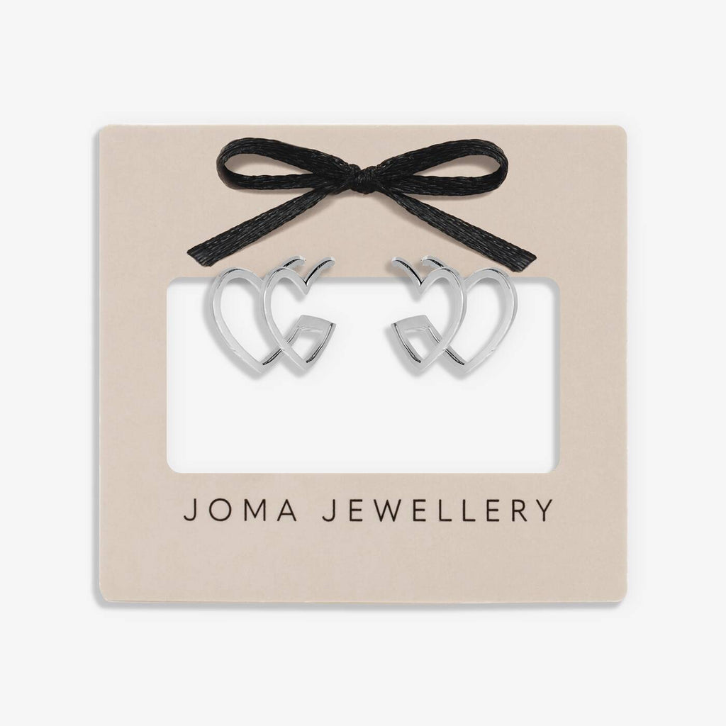Joma Jewellery Classic Collection Heart Illusion Silver Plated Hoop Earrings