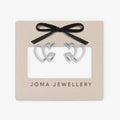 Joma Jewellery Classic Collection Heart Illusion Silver Plated Hoop Earrings