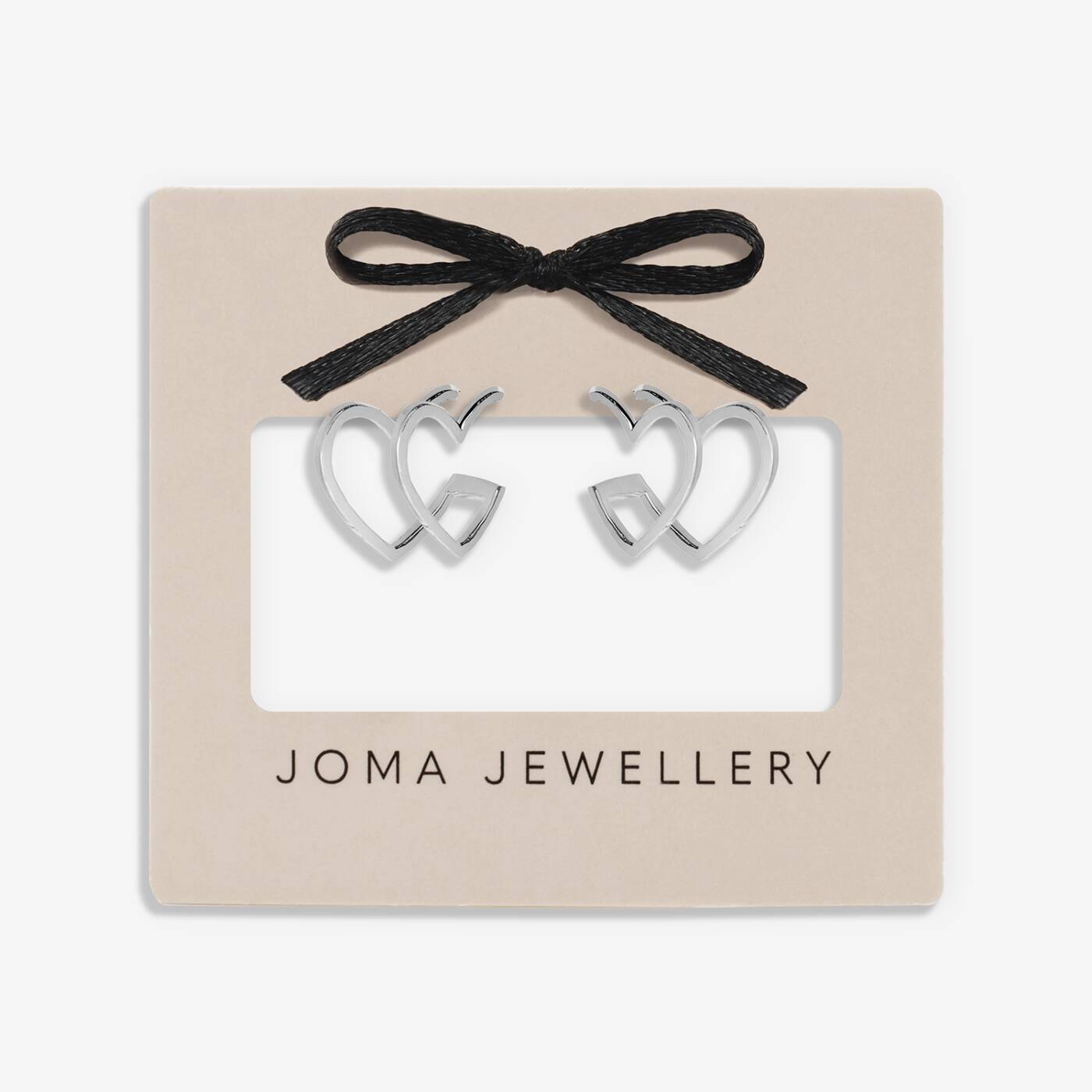 Joma Jewellery Classic Collection Heart Illusion Silver Plated Hoop Earrings